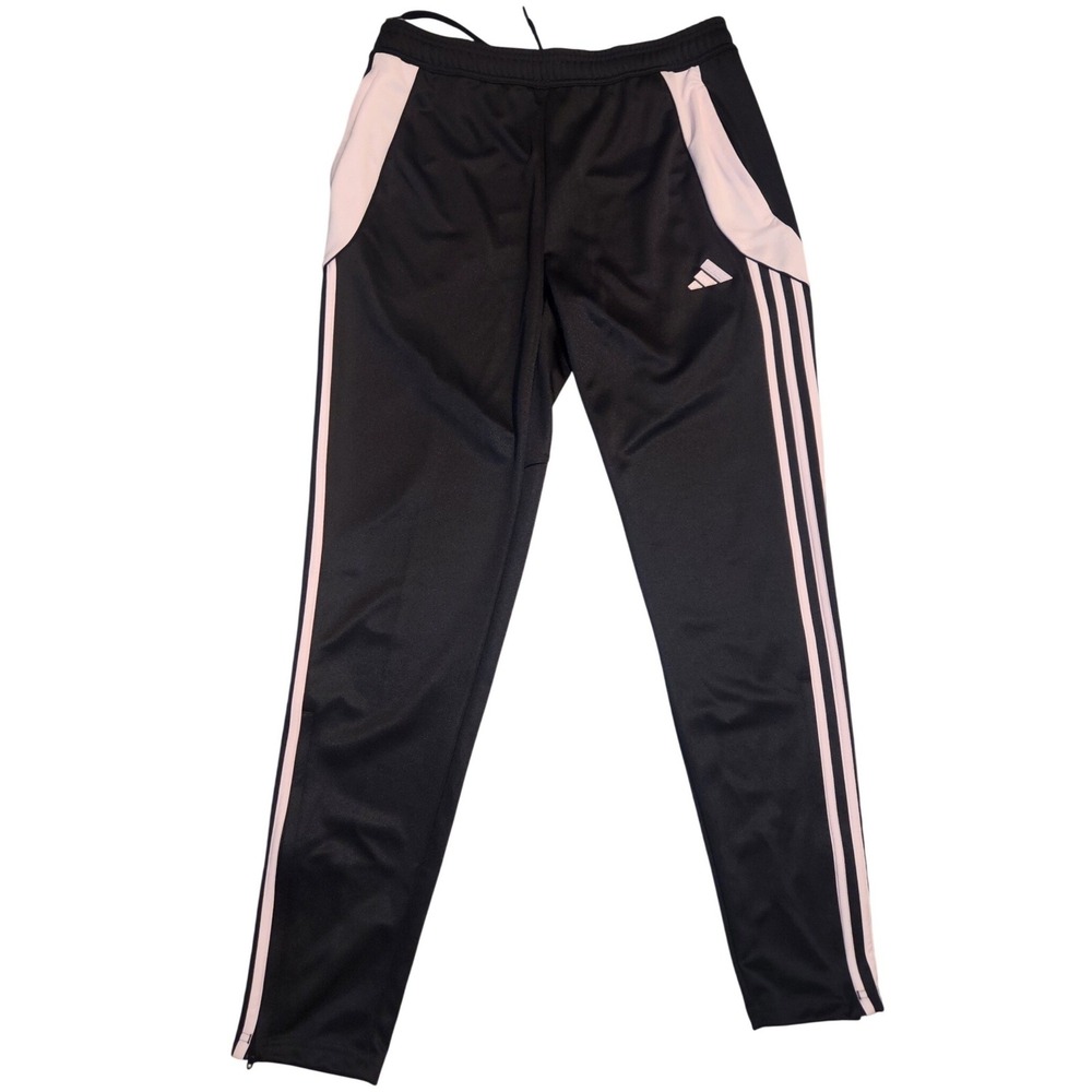 Adidas Aeroready Track Pants Womens Black Pink 3-Stripe Tapered Joggers IV7260